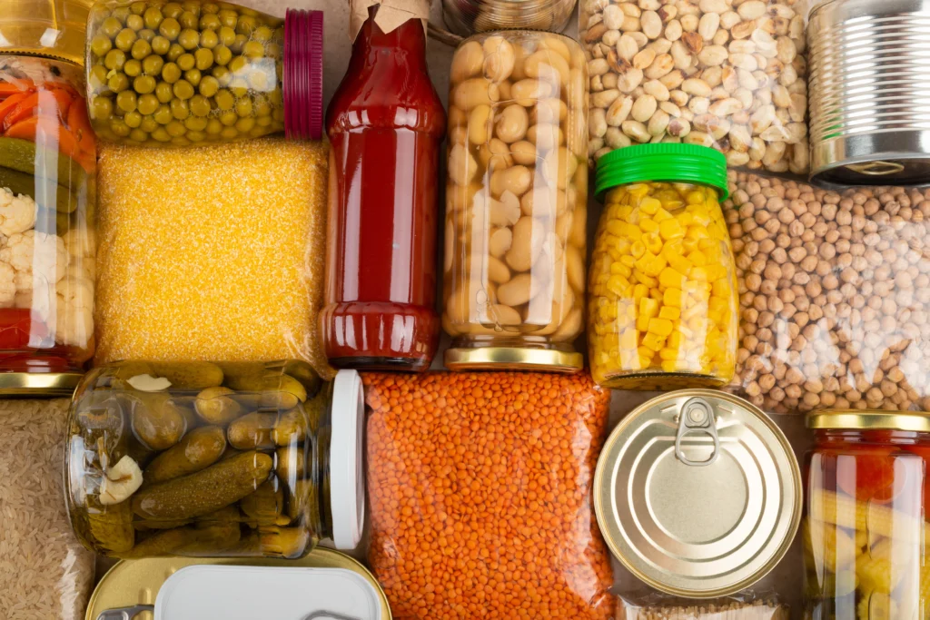groceries on kitchen table